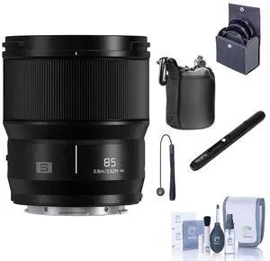 Panasonic Lumix S 85mm f/1.8 Lens for L Mount, Bundle with ProOptic 67mm Filter Kit, Pouch, Lens Cleaner, Cleaning Kit, Lens Cap Tether