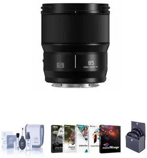 Panasonic LUMIX S 85mm f/1.8 Lens for L Mount, Bundle with ProOptic 67mm Filter Kit, PC Software Kit, Cleaning Kit