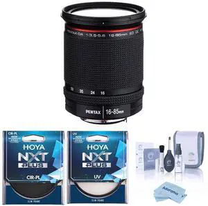 Pentax HD Pentax-DA 16-85mm f/3.5-5.6 ED DC WR Lens, Bundle with Hoya 77mm UV and CPL Filters