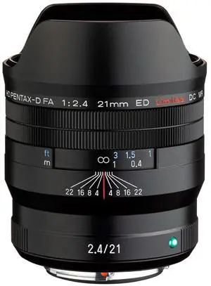 Pentax HD Pentax-D FA 21mm f/2.4 ED Limited DC WR Lens, Black