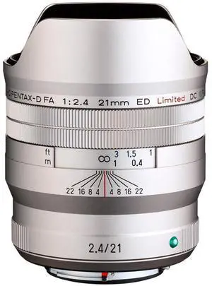 Pentax HD Pentax-D FA 21mm f/2.4 ED Limited DC WR Lens, Silver