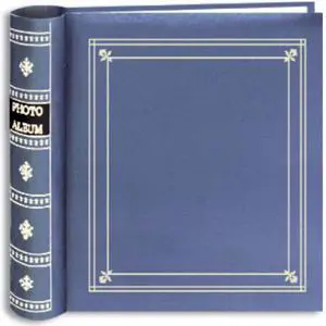 Pioneer Photo Album Spiral Bound Bi-Directional Le Memo Pocket Photo Album with Gold Trim, Holds 200 4x6" Photos, 2 Per Page, Bay Blue