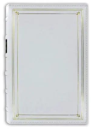 Pioneer Photo Album Bonded Leather Bi-Directional Memo 3 Ring Photo Album, Holds 204 4x6" Photos, 3 Per Page, White