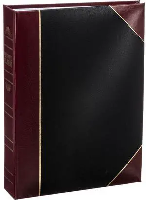 Pioneer Photo Album Ledger Le' Memo Pocket Bound Photo Album, Holds 200 4x6" Photos, 2 Per Page, Black Reverse
