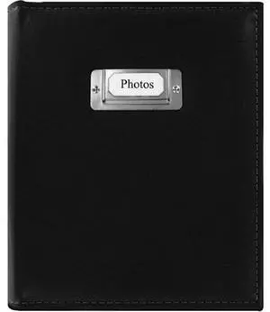 Pioneer Photo Album ID Series Bound Photo Album with Sewn Silver ID Plate, Holds 208 4x6" Photos, 2 Per Page, Black