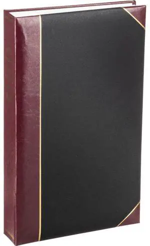 Pioneer Photo Album Ledger Le'Memo Bi-Directional Bound Photo Album with Gold Accents, Holds 300 4x6" Photos, 3 Per Page, Black Reverse
