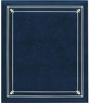 Pioneer Photo Album Post Bound, Clear Pocket Photo Album with Solid Color Covers, Holds 12-5x7" And 4-8" X 10" Photos, Color: Navy Blue.