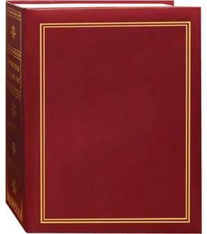 Pioneer Photo Album Book Style Bound Photo Album with Gold Accents, Holds 208 4x6" Photos, 2 Per Page, Burgundy