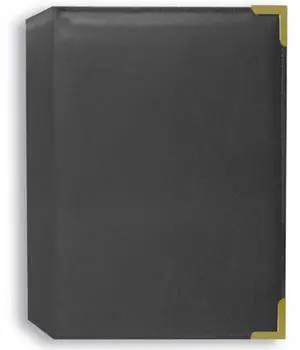 Pioneer Photo Album Oxford Bound Photo Album, Solid Color Sewn Leatherette Gray Covers with Brass Accent Corners, Holds 208 4x6" Photos, 2 Per Page