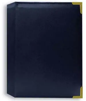 Pioneer Photo Album Oxford Bound Photo Album, Solid Color Sewn Leatherette Navy Blue Covers with Brass Accent Corners, Holds 208 4x6" Photos, 2 Per Page