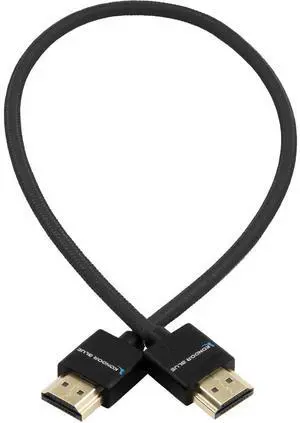 Kondor Blue 16" HDMI to HDMI Nylon Braided Cable for On-Camera Monitor, Black