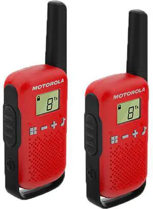 Motorola Talkabout T110 Two-Way Radio, Red/Black, 2-Pack