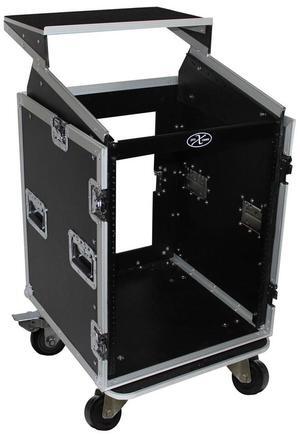 ProX T-14MRLT Flight Case with Laptop Shelf for 14U Rack x 10U Top Mixer