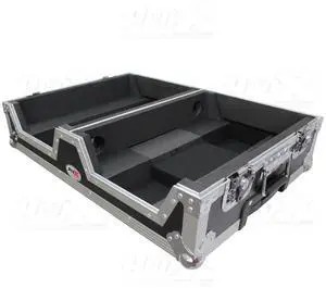 ProX XS-SCDM12W Single DJ CD Player and 12" Mixer Case with Low Profile Wheels and Retractable Handle, Silver on Black