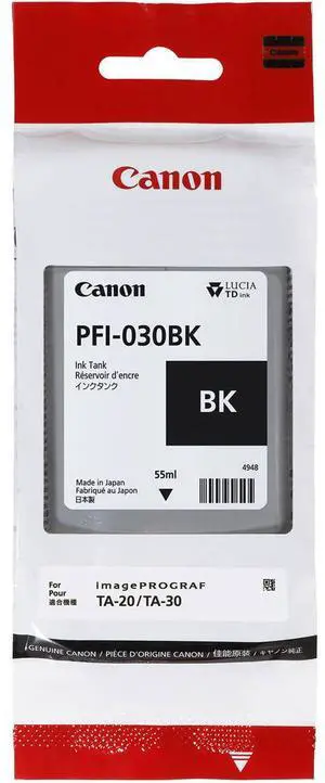 Canon PFI-030 Pigment Black Ink Tank, 55ml #3489C001AA