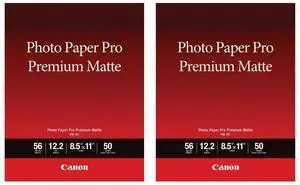 Canon 2 Pack Pro Premium Matte PM-101 Photo Paper, 8.5x11", 50 Sheets