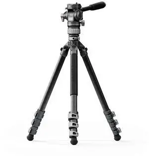 Tilta Tilta Travel Video Fluid Head with 3-Stage Carbon Fiber Tripod Legs, Space Gray