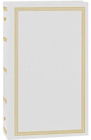 Pioneer Photo Album Classic 3 Ring Photo Album with Gold Trim, Holds 300 4x6" Photos, 3 Per Page, White