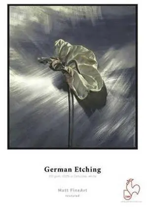 Hahnemuhle Matte German Etching, 100% TCF Pulp, Natural White Watercolor Inkjet Paper, 19.6 mil., 310 g/mA, 8.5x11", 25 Sheets