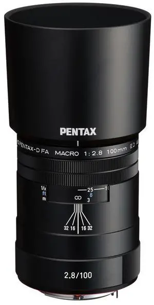 Pentax HD Pentax-D FA Macro 100mm f/2.8 ED AW Lens, Black