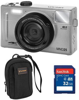 Minolta MND25 48MP 4K Ultra HD Wi-Fi 3.0" LCD Screen Digital Camera + Camera Bag