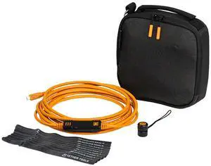 Tether Tools Starter Tethering Kit w/15' USB-C Cable, Orange, TetherGuard & Bag