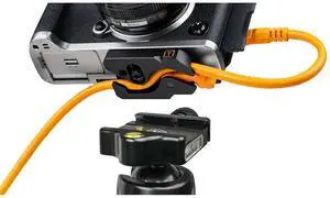 Tether Tools LeverLock Plate & Optima 10G 15' USB-C Straight Cable, Orange