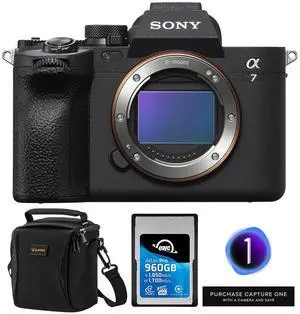 Sony Alpha a7 IV Mirrorless Camera, Bundle with 960GB Memory Card, Capture One Pro Software and Shoulder Bag