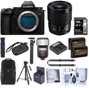 Panasonic LUMIX S5II Mirrorless Camera w/LUMIX S 50mm f/1.8 Lens, Accessory Kit