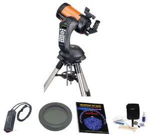 Celestron NexStar 5 SE Schmidt-Cassegrain Computerized Telescope, Bundle with Night Vision Flash Light, Sky Maps Book, 1.25" Moon Filter, Cleaning Kit