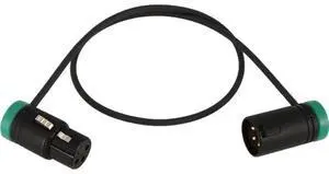 Cable Techniques Low-Profile XLR-3 Adjustable Angle Cable, 18" - Green Caps