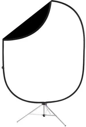 Savage 6x7' Reversible Collapsible Backdrop with 8' Aluminum Stand, Black/White