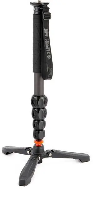 3 Legged Thing Alana 5-Section Carbon Fiber Monopod with DocZ Foot Stabilizer Kit, Darkness