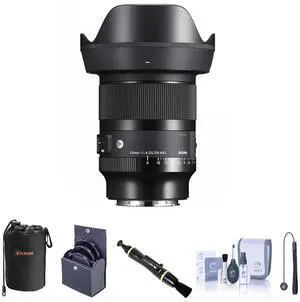 Sigma 23mm f/1.4 DC DN Contemporary Lens for L Mount Bundle with 52mm Filter Kit, Lens Pouch, Lens Cleaner, Cleaning Kit, Lens Cap Tether