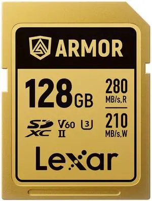 Lexar Professional ARMOR GOLD 128GB UHS-II V60 SDXC Memory Card