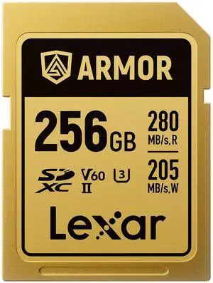 Lexar Professional ARMOR GOLD 256GB UHS-II V60 SDXC Memory Card