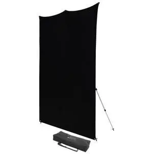 Westcott 8x8' X-Drop Pro Wrinkle-Resistant Backdrop Kit with Stand, Rich Black