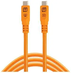 Tether Tools TetherPro Optima 10G 10' USB-C Straight to USB-C Straight Cable, Orange