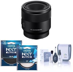 Sony FE 50mm f/2.8 Macro Lens for Sony E with Hoya 55mm UV+CPL Filter Kit
