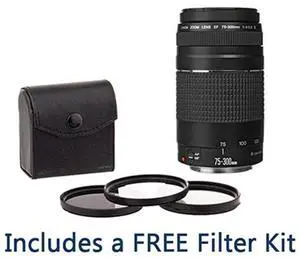 Canon EF 75-300mm f/4-5.6 III Lens with ProOptic 58mm Filter Kit