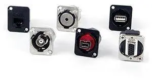 Switchcraft EH Series USB-A Female to USB-B Female Feedthru Panel Mount Jack, Black
