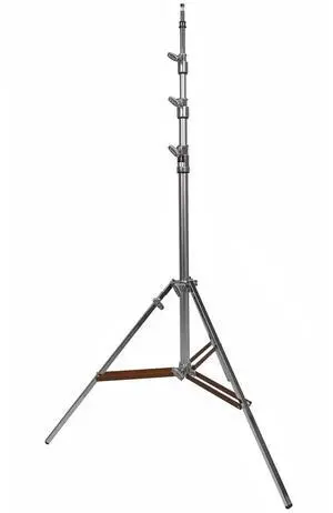 Matthews Beefy Baby Triple Riser Steel Stand with Rocky Mountain Leg, Supports 20 lbs, Maximum Height 148" (12'4"), Chrome/Orange