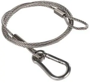 Ikan 23.5" Safety Cable Wire with Carabiner #SW-02
