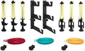 Flashpoint Background Holder Triple Hook, Pair, Black, Bundle with 3x TeleDrive with Chain