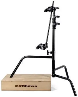 Matthews 20" C Stand with Sliding Leg, Grip Head and Arm, Load Capacity 22 lbs, Maximum Height 63", Black