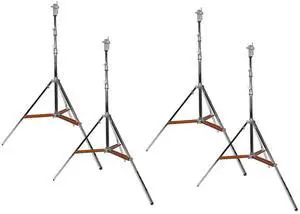 Matthews 11.3' Combo Double Riser Steel Stand with Rocky Mountain Leg, Chrome, 4-Pack