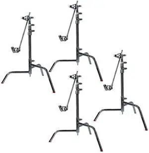 Matthews 20" C+ Stand with Turtle Base and Grip Head and Arm, Chrome, 4-Pack