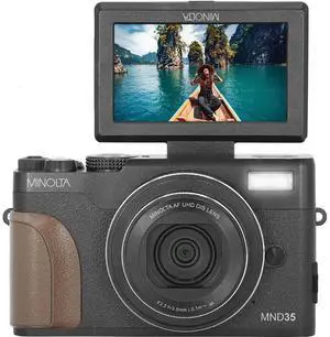 Minolta MND35 64MP 4K Ultra HD Wi-Fi Digital Camera, Black