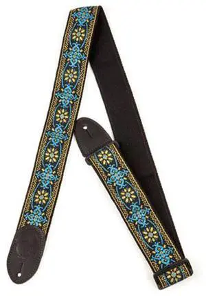 Gretsch G Brand Guitar Strap, Blue/Orange with Black Ends #9220060104