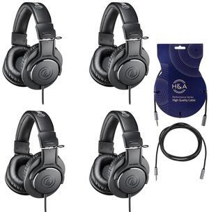 Audio-Technica [4] ATH-M20x Professional Monitor Headphones, Black, With Cables